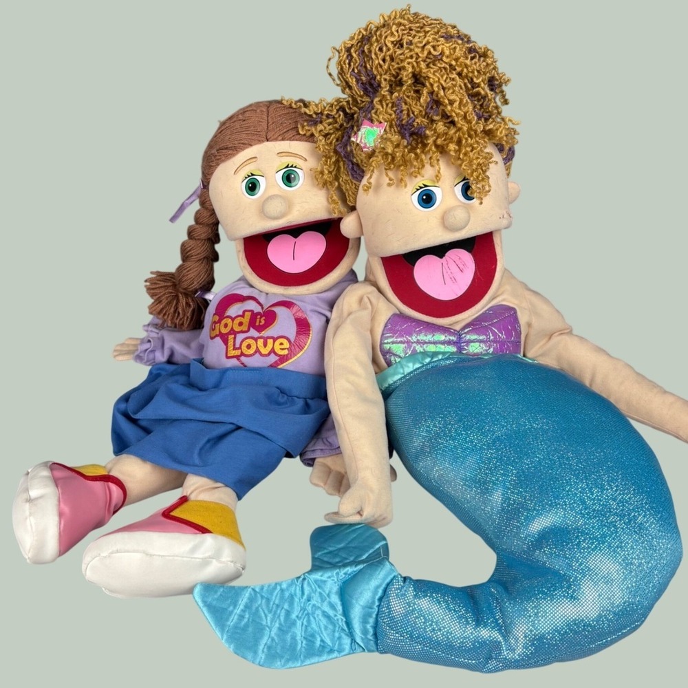 Silly Puppets Mermaid and God Is Love Girl Hand Puppet Set Ministry Storytelling